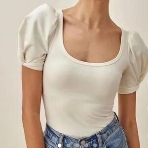 Reformation Cream Scoop neck tee